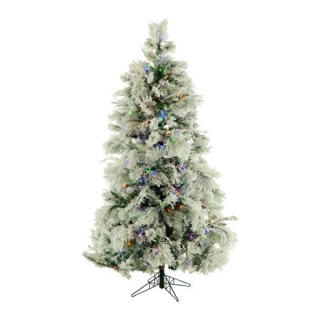 Almo Fulfillment Services Fraser Hill Farm Artificial Christmas Tree - 12 Ft. Flocked Snowy Pine - Multi-Color LED Lighting FFSN012-6SN